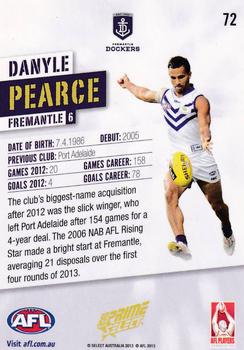 2013 Select Prime AFL #72 Danyle Pearce Back